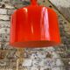 Vintage orange opaline glass pendant light, 1970s