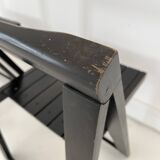 Pair of wooden folding chairs in the style of Aldo Jacober