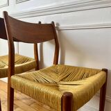 Pair of Scandinavian teak and rope chairs