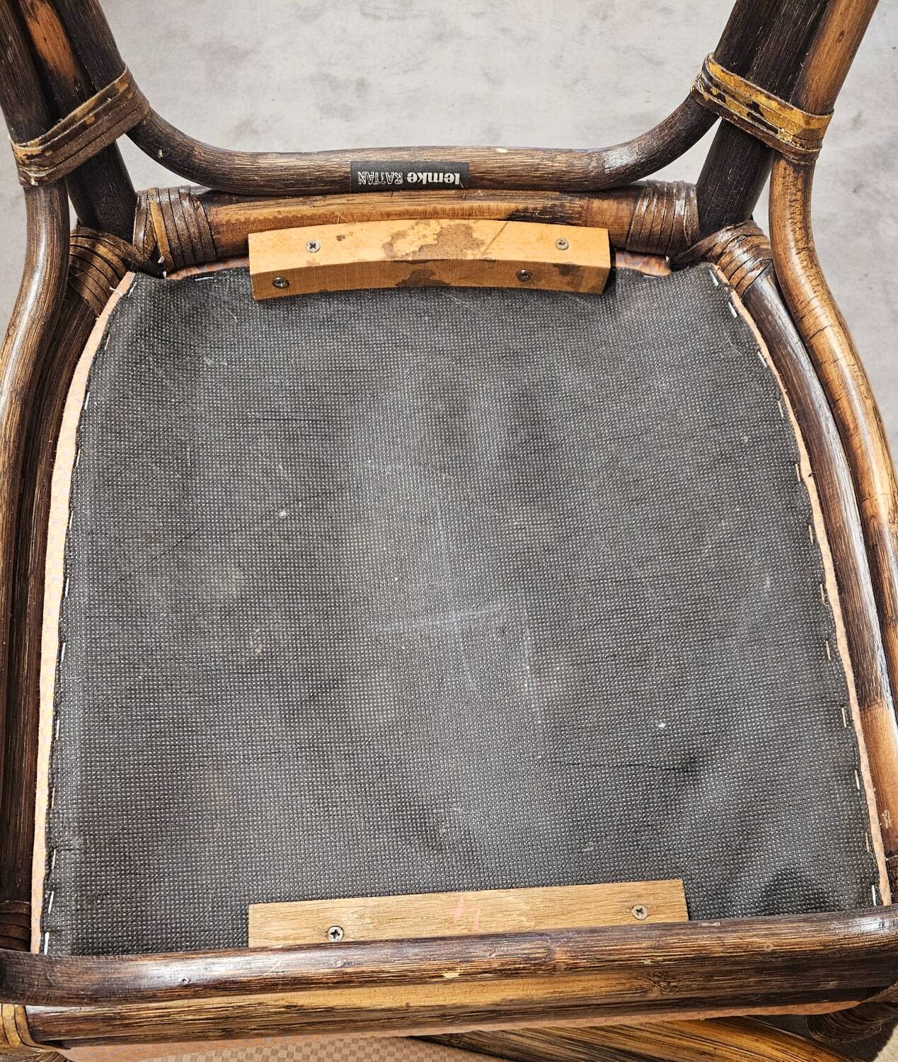 Set of 4 bamboo armchairs from the 80s