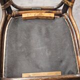 Set of 4 bamboo armchairs from the 80s