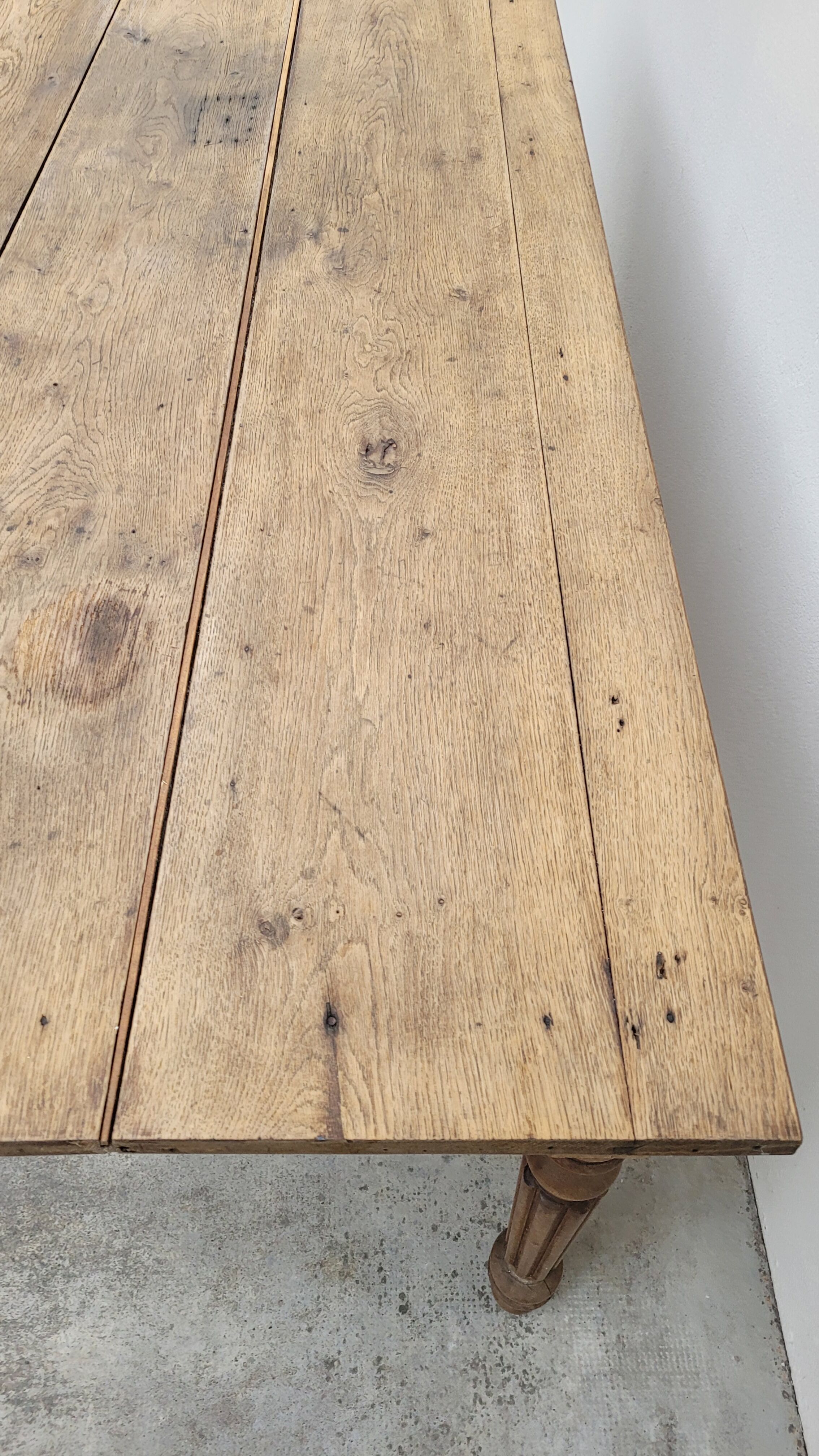 Rustic farmhouse table in solid oak Louis Philippe style -1m84
