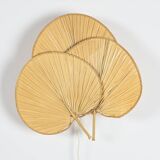 Palm leaf wall lamp, France circa 1970