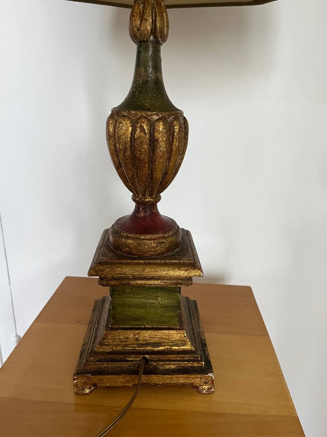 Old wooden foot lamp