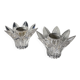 Pair of vintage cut plexiglass candlesticks — star shape