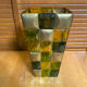 Vase ancien style Murano en verre polychrome motif damier peint à la main