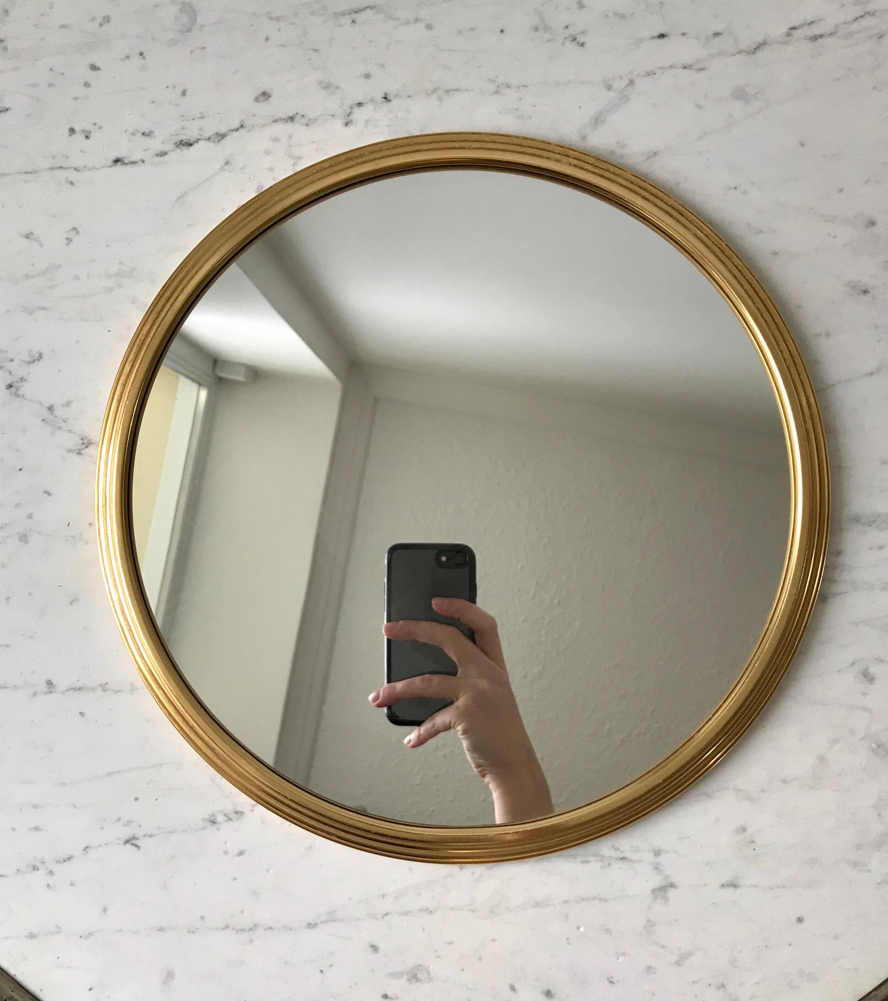 Golden mirror tray 50s
