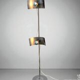 Lampadaire vintage métal brossé – années 70 – style Disderot / Reggian