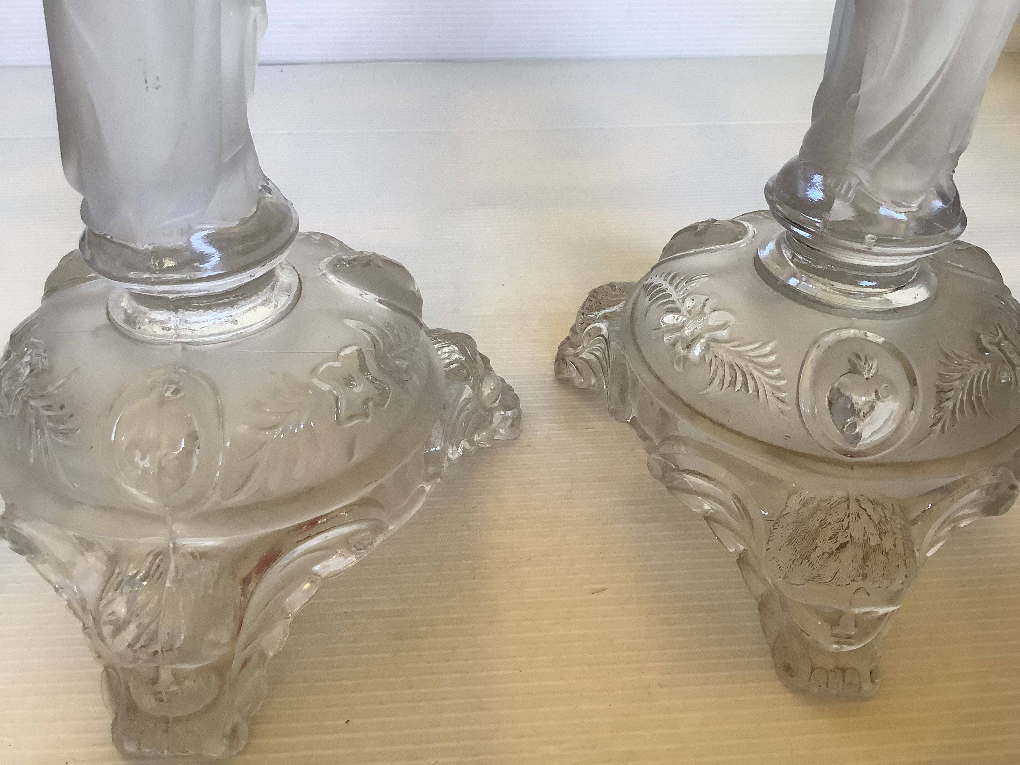 Pair of antique Catholic candlesticks