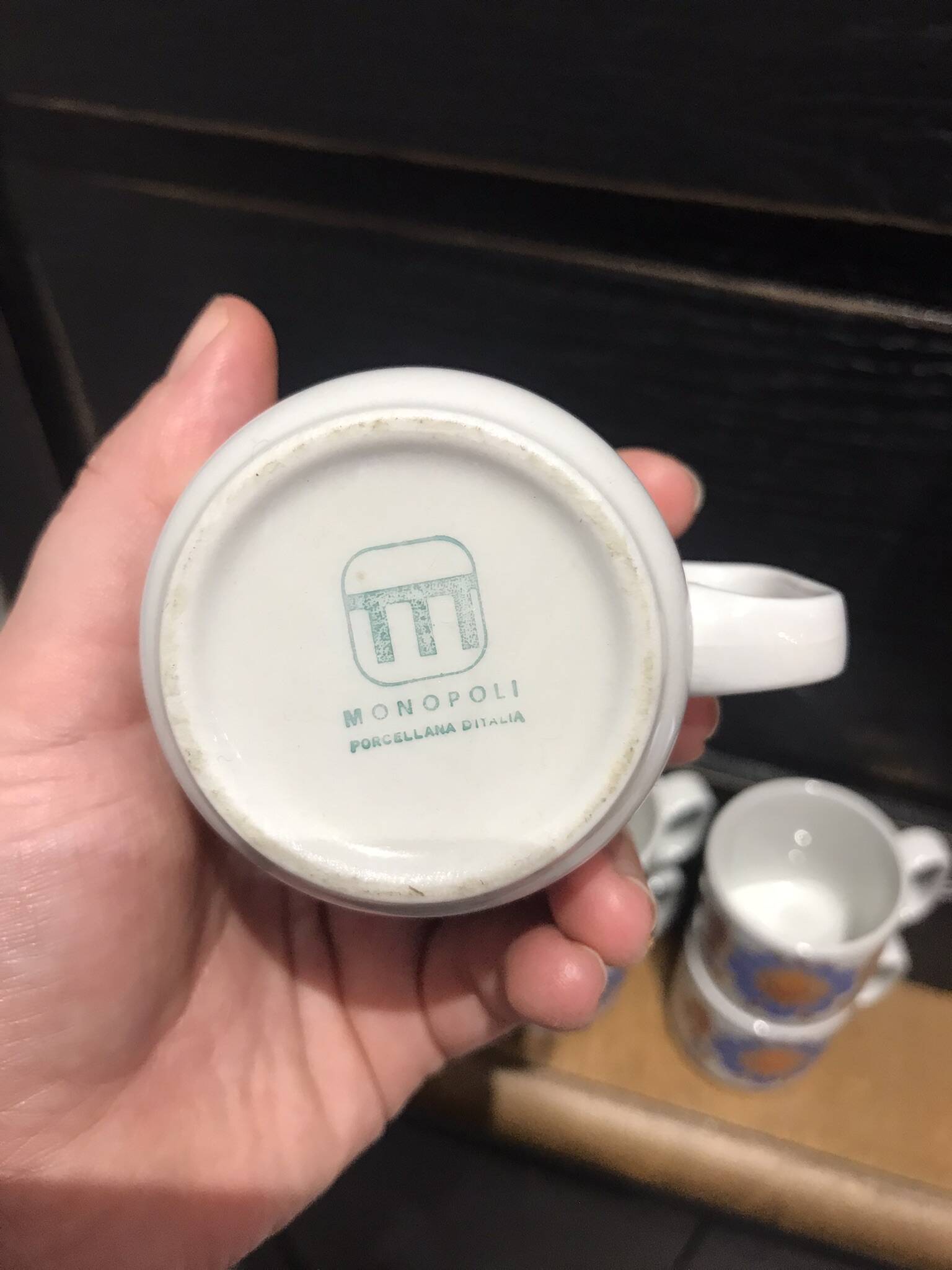 6 vintage coffee cups from the 70s, Monopoli porcelain