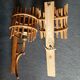 2 appliques en bambou et rotin, années 50-60
