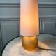 Art deco amber glass lamp and cylindrical lampshade 30s