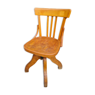 Vintage wood swivel office chair