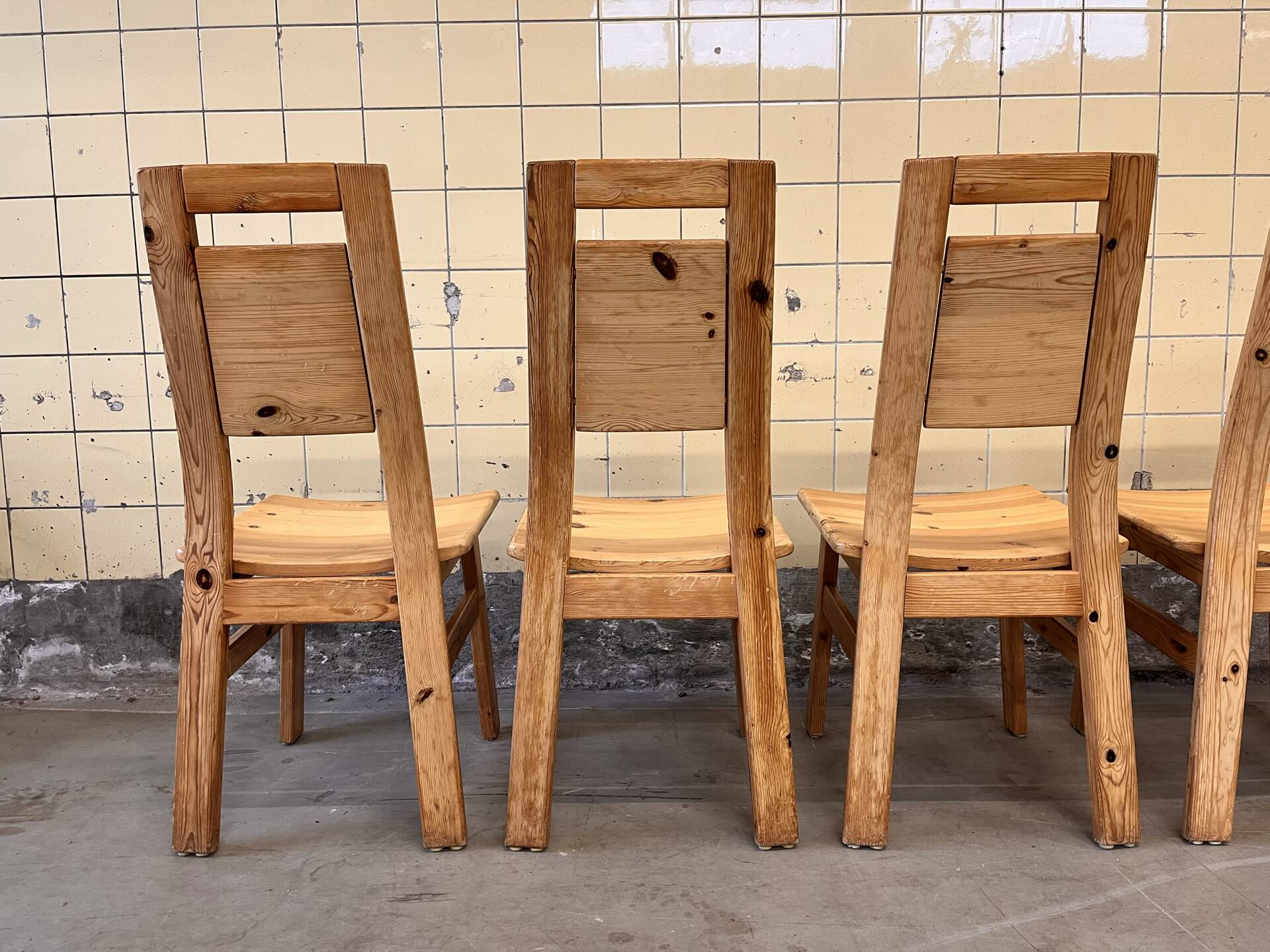 Set of six vintage pine chairs by Tapiovaara