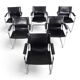 Matteo Grassi Set of 6 Visitor Chairs, Leather/Chrome Dining Chairs, 1970