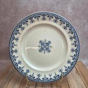 Antique plate Terre de Fer Clairefontaine Rouen blue decoration