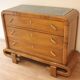 Art Deco walnut chest of drawers, 1950s, mid-century modern style,