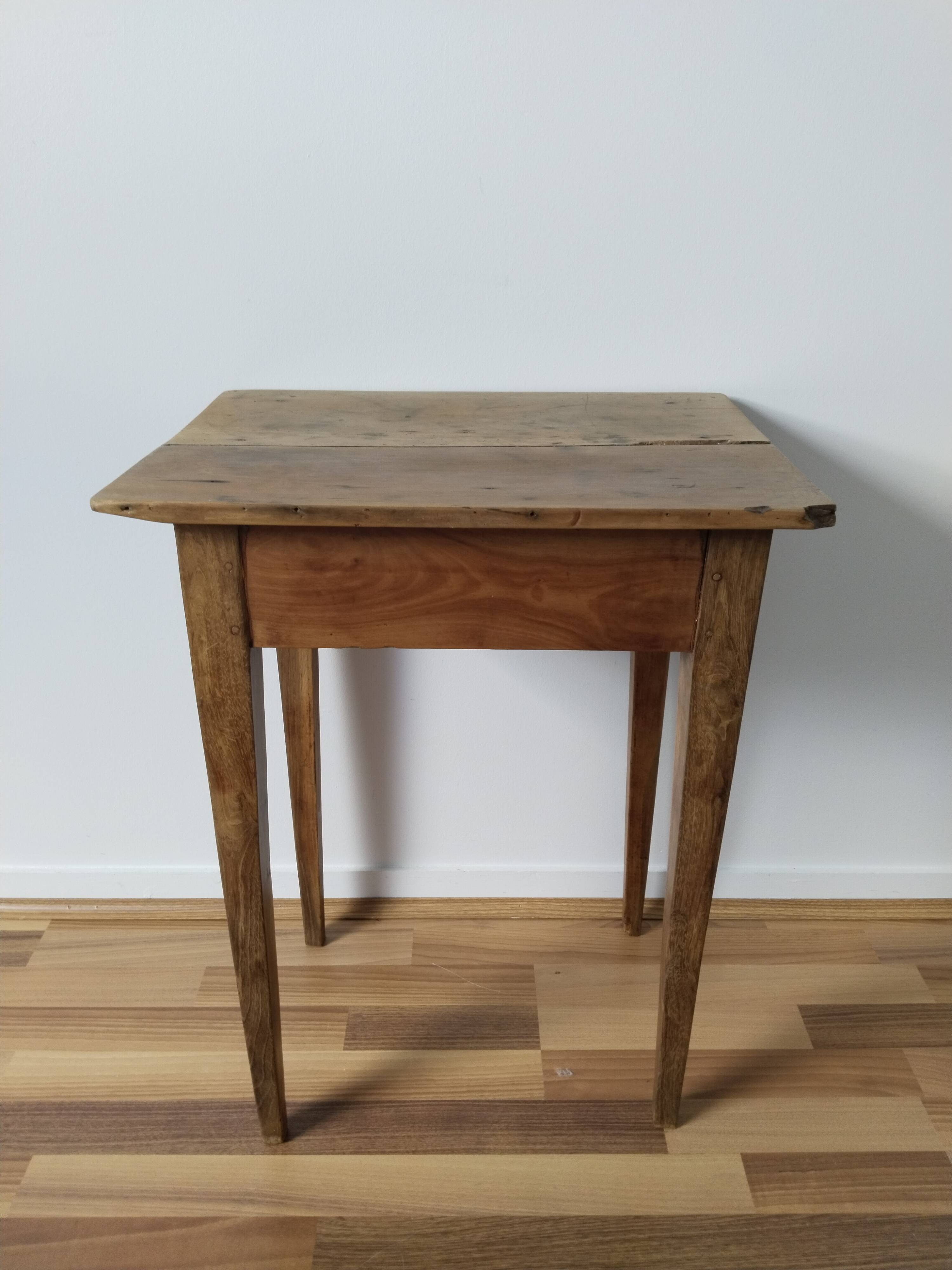 Table, desk, bedside, in waxed wood