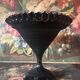 Grande coupe sur pied en opaline noire Art déco des années 1930 une rareté atypique