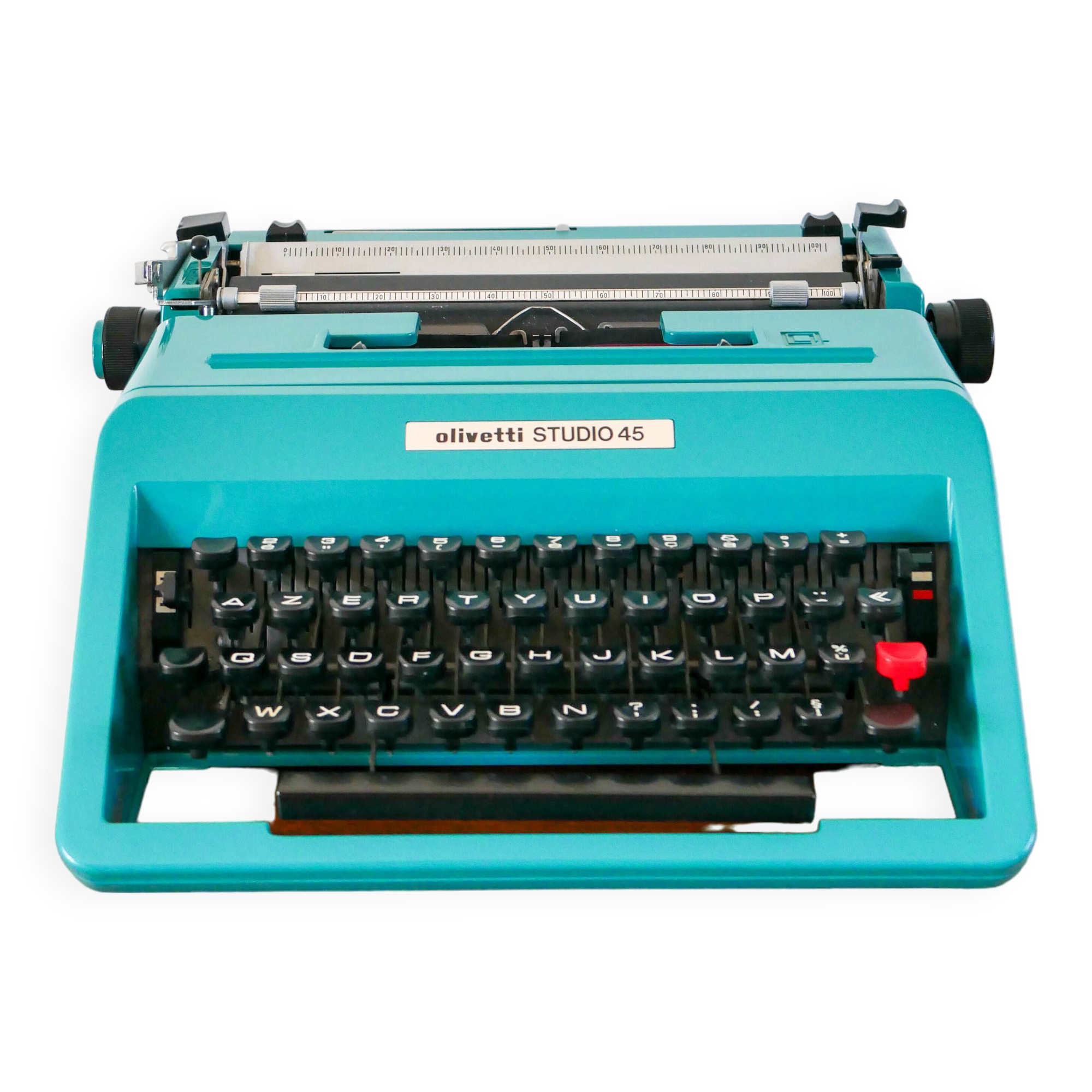 Olivetti typewriter, Studio 45, Electric Blue, with accessories, 1970