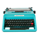Olivetti typewriter, Studio 45, Electric Blue, with accessories, 1970