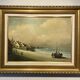 Old painting, landscape by the sea, XX century