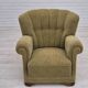 1960s, Danish vintage relax armchair, furniture cotton/wool, beech wood.