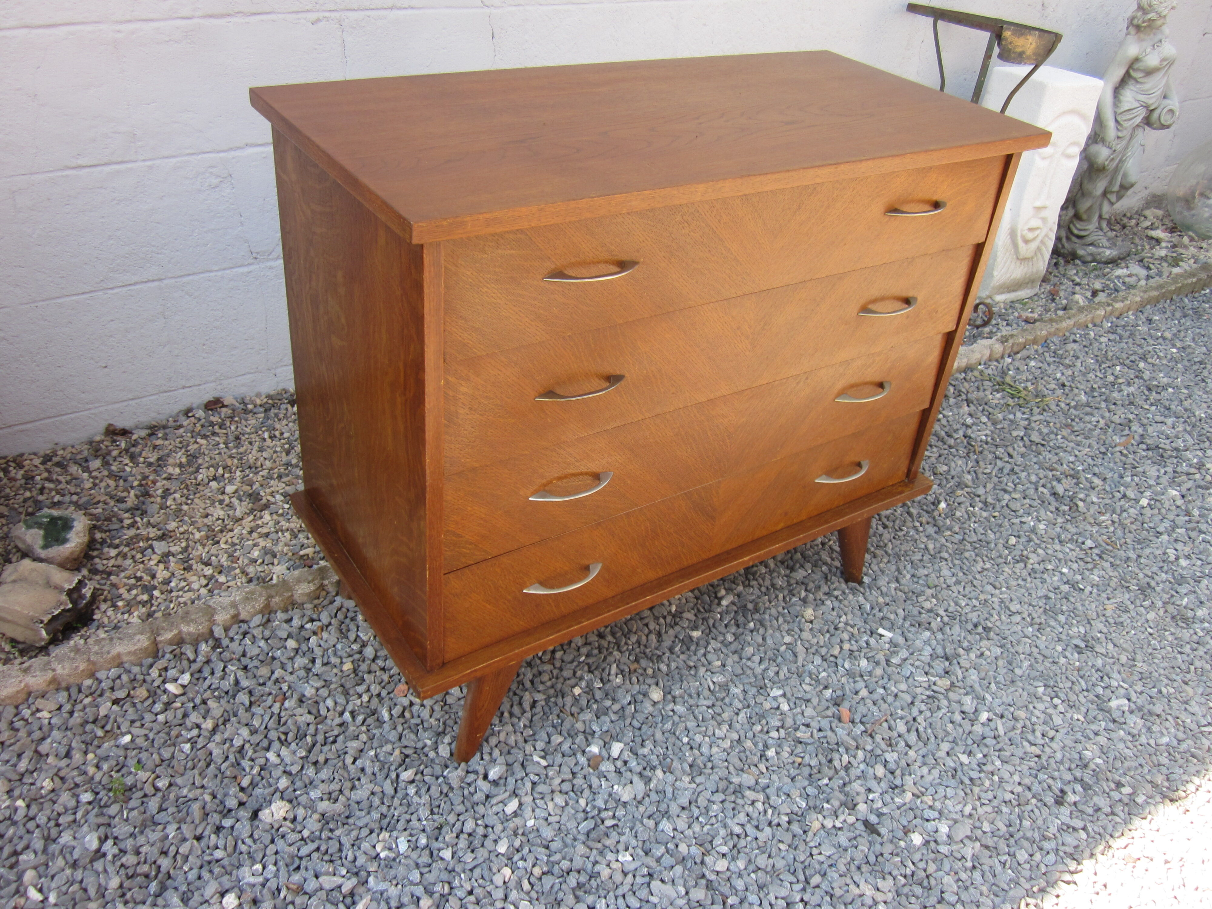 Vintage chest of drawers with compass feet