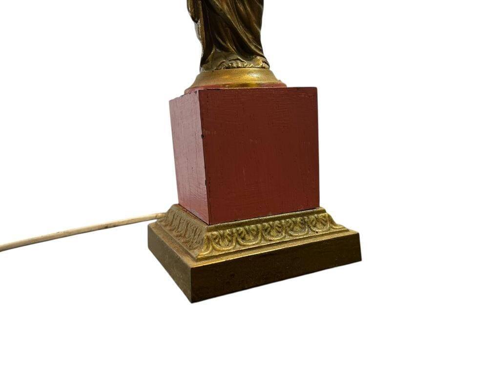 Lampe de table vintage Empire représentant une femme