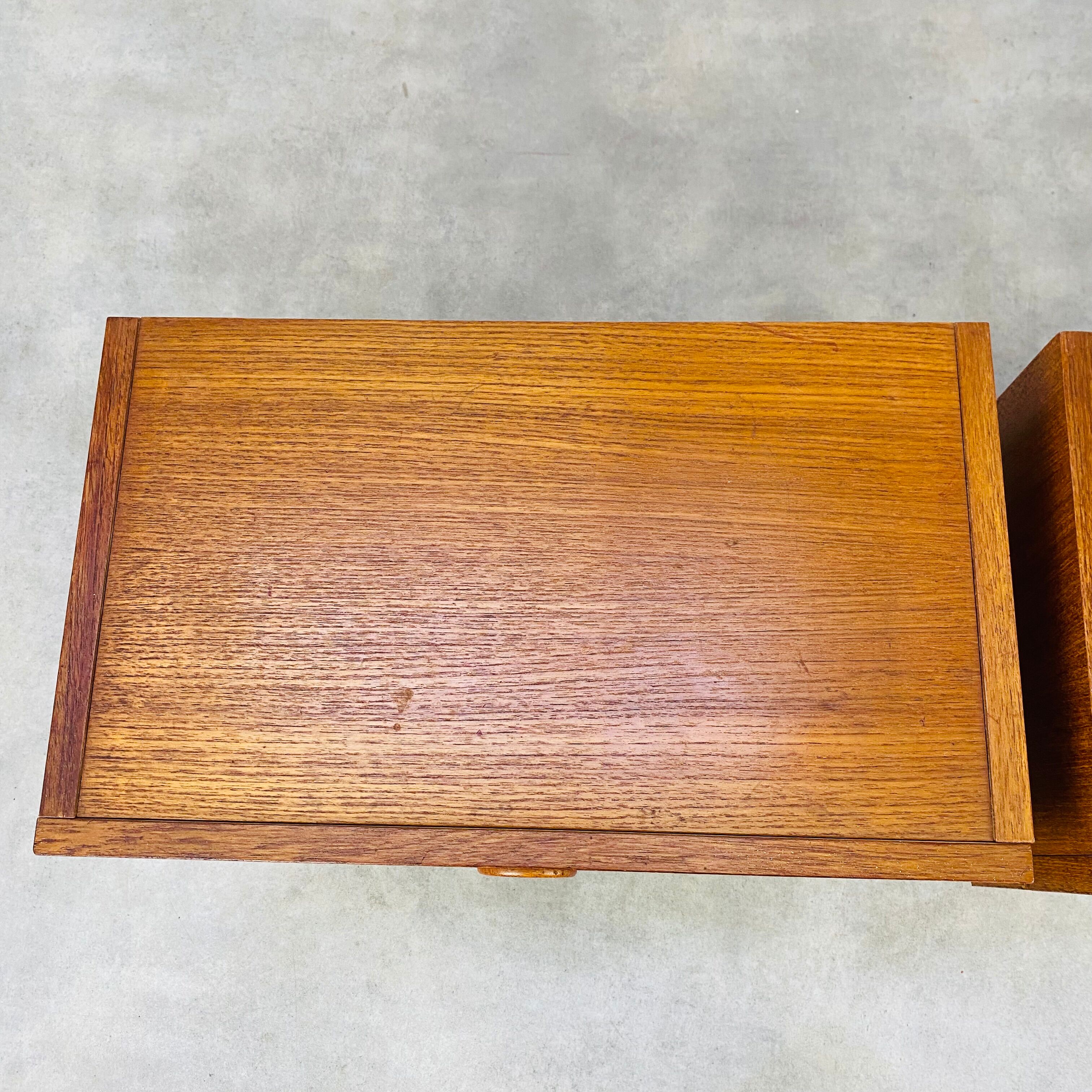 Pair of Scandinavian teak bedside tables 60s