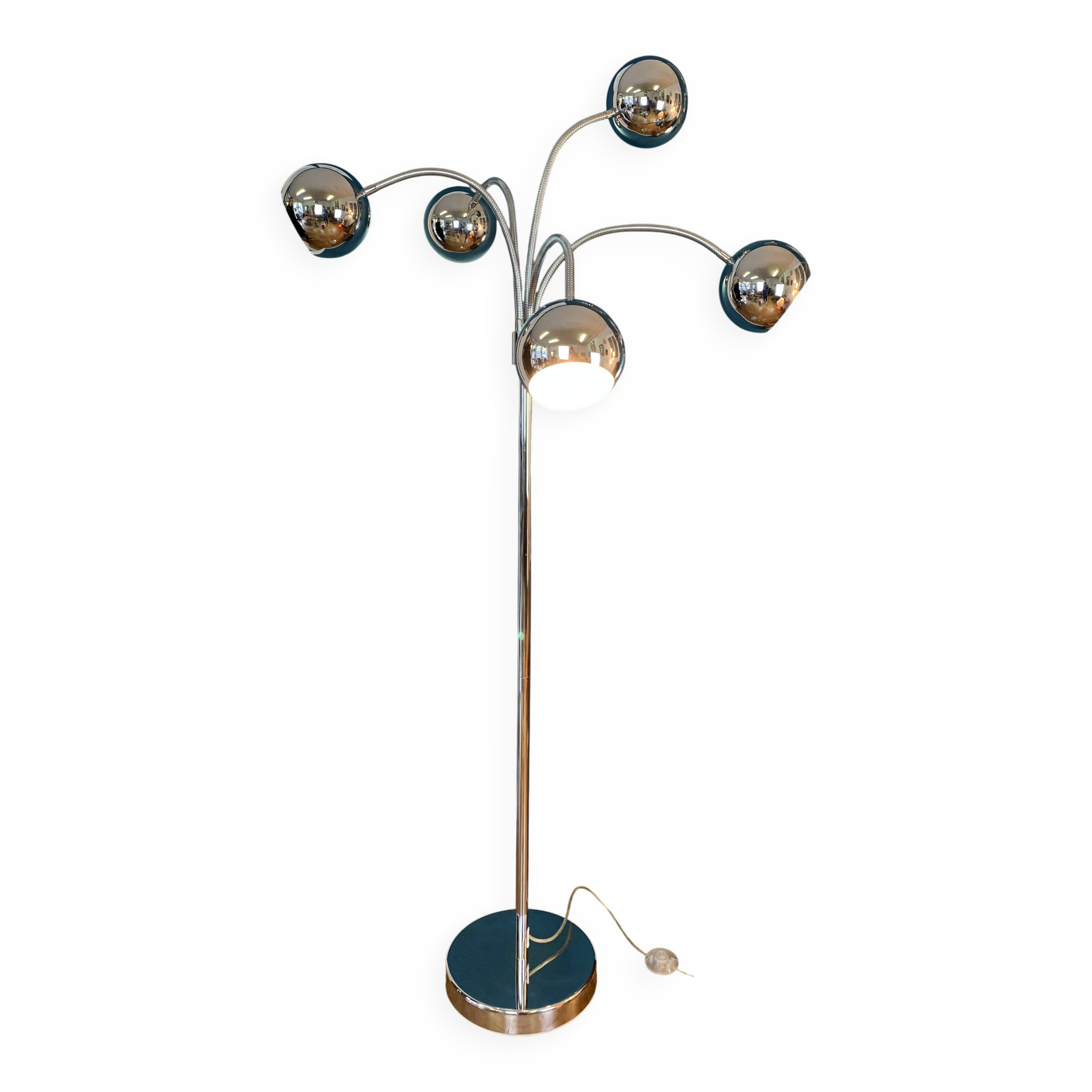 Eyeball floor lamp with 5 articulated lights