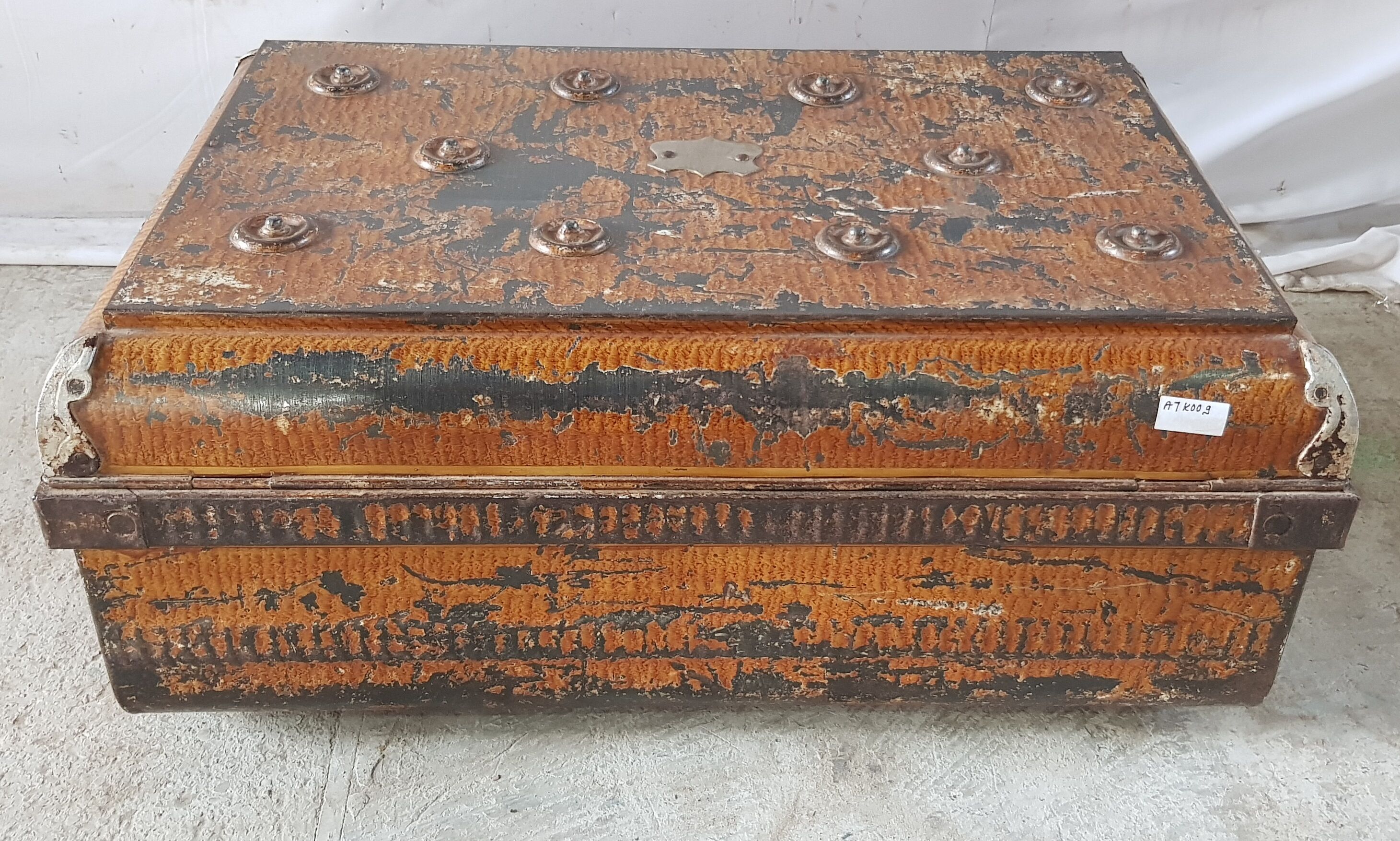 Ancient colonial travel trunk