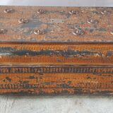 Ancient colonial travel trunk