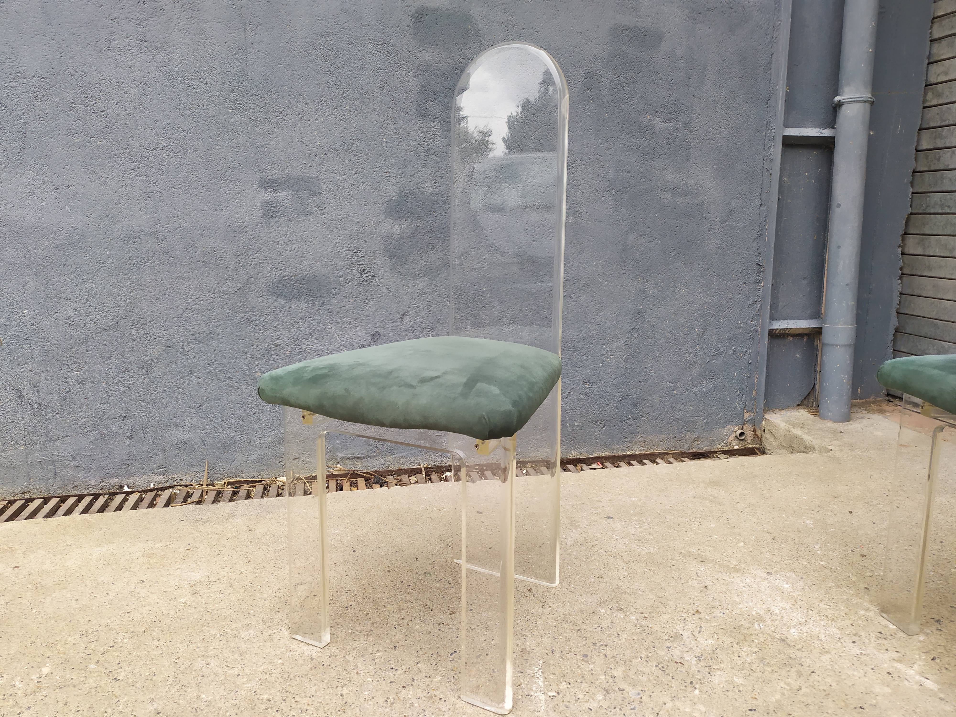 4 Plexiglas Roche and Bobois chairs