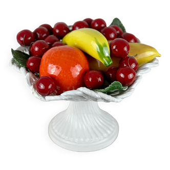 Vintage Italian fruit bowl barbotine 1960