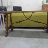 Table bois fer forger art deco
