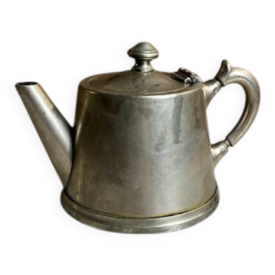 Théière ou cafetière en métal argenté à double poinçon - début 20ème
