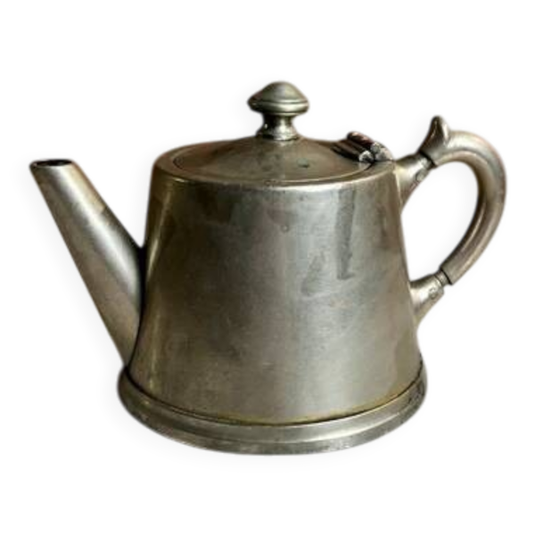 Théière ou cafetière en métal argenté à double poinçon - début 20ème