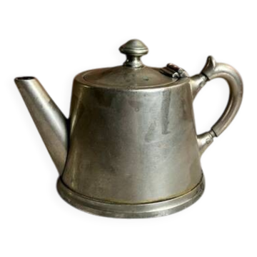 Théière ou cafetière en métal argenté à double poinçon - début 20ème