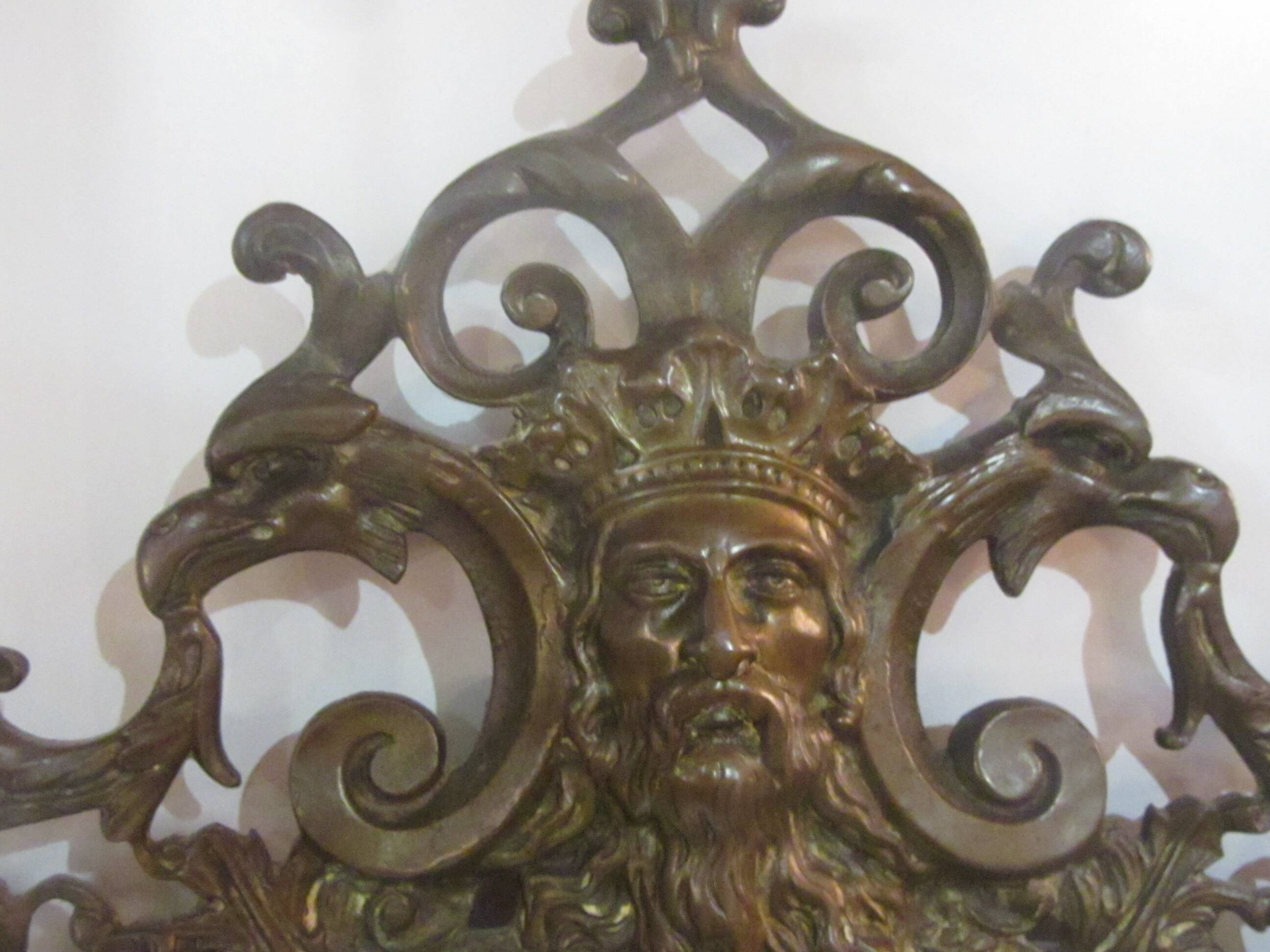 Bronze candle holder mirror