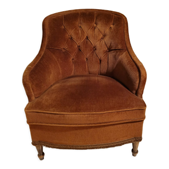 Fauteuil vintage en velours