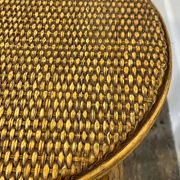 Rattan and cane stool, seaside spirit, mid-20th century.