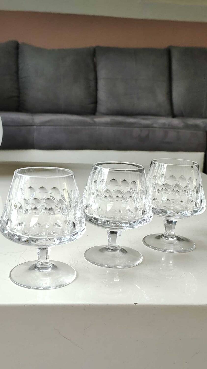 Lot 5 x Peill & Putzler Cognac Glasses. Mod. Granada. lead crystal