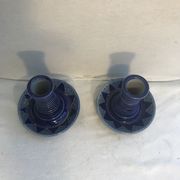 Pair of Betschdorf Schmitter ceramics bougeoirs