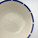 Two vintage cups in white earthenware, blue ledé 1950