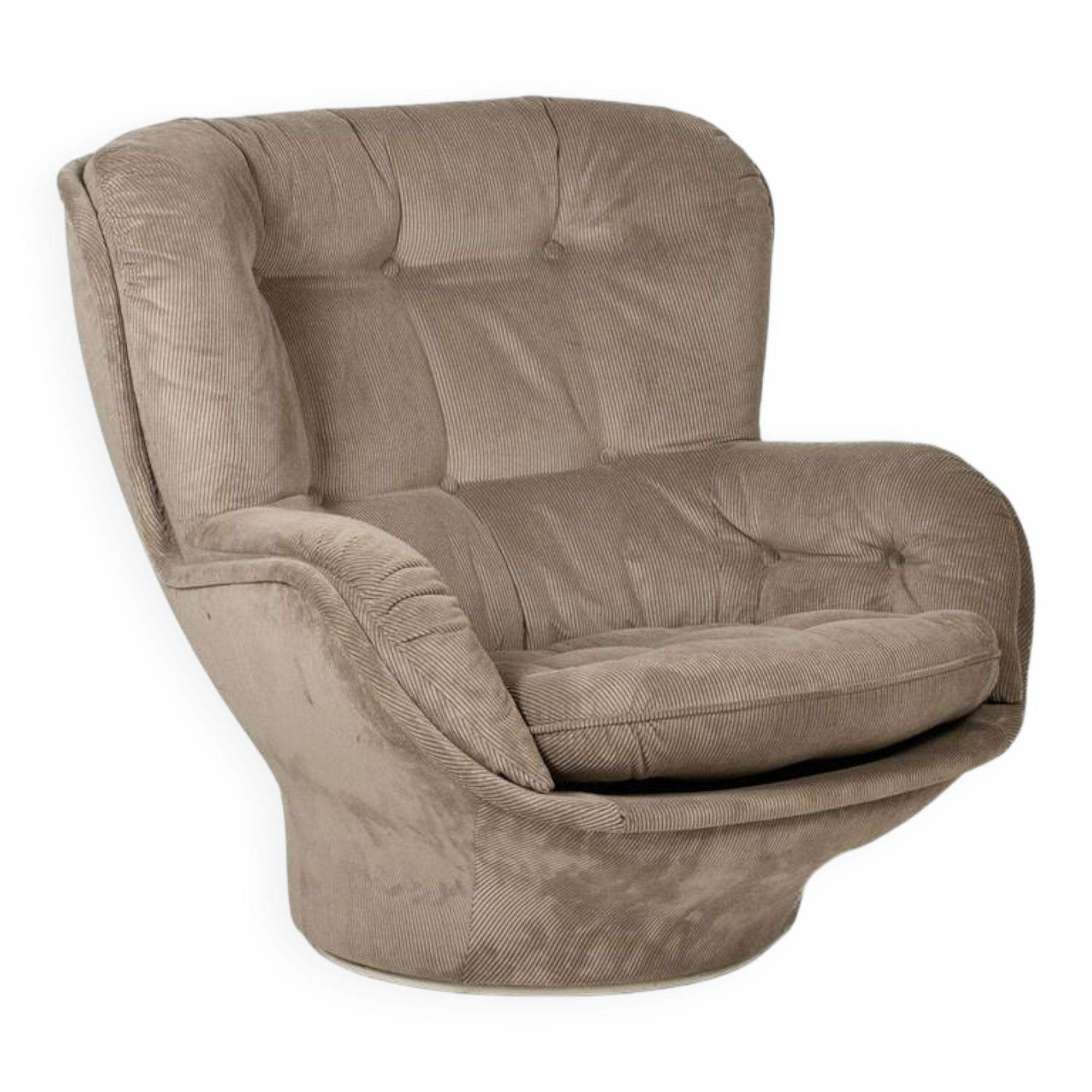 "Karaté" armchair in velvet by Michel Cadestin for Airborne, circa 1970.