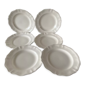 6 plates Sarreguemines ivories