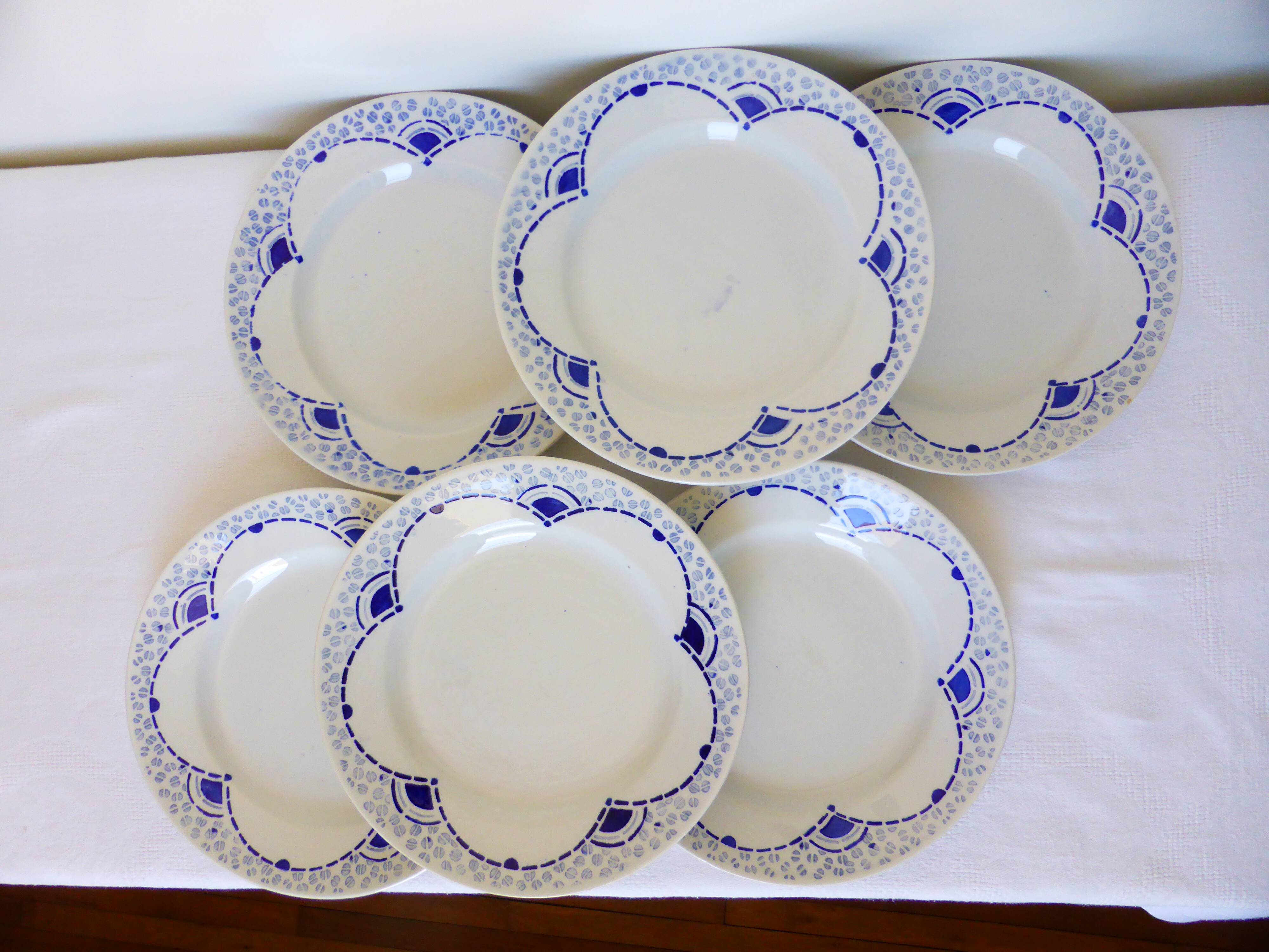 6 assiettes à dessert de Gien modèle Pervenche 2106184