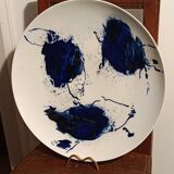 Large designer plate signed by Barbara Schroeder – 41 cm – Contemporary ceramic