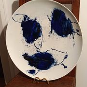 Large designer plate signed by Barbara Schroeder – 41 cm – Contemporary ceramic